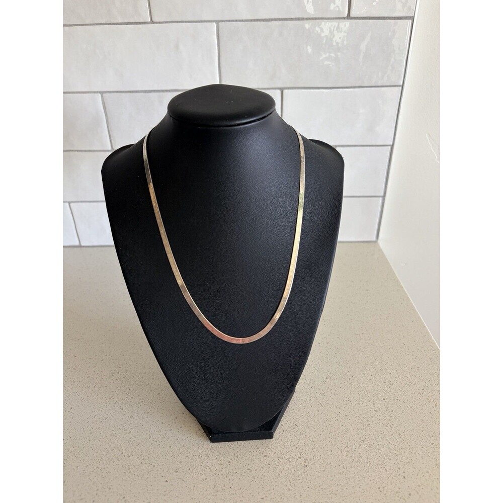 20” 5mm, Vintage Italian sterling silver necklace, Italy 925 herringbone chain